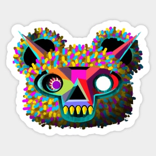 bone monkey bear yellow teeth Sticker